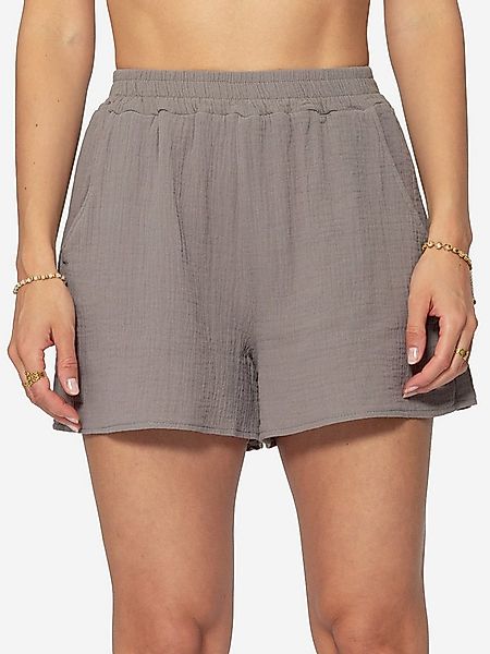 SASSYCLASSY Shorts High-Waist Musselin Shorts Damen aus Baumwolle Musselinh günstig online kaufen