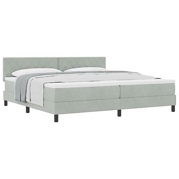 vidaXL Bett Boxspringbett mit Matratze Hellgrau 200x200 cm Samt (1-tlg) günstig online kaufen