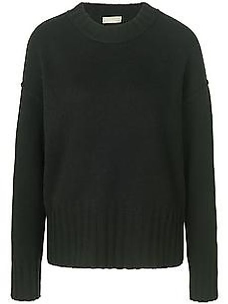 Rundhals-Pullover aus Schurwolle und Kaschmir Peter Hahn schwarz günstig online kaufen