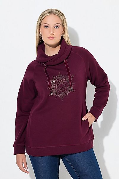 Ulla Popken Sweatshirt Sweatshirt Schneeflocke Stehkragen Langarm günstig online kaufen