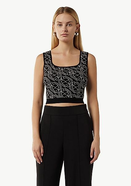 comma Rundhalspullover Strickpullunder Kurzes Feinstricktop mit grafischem günstig online kaufen