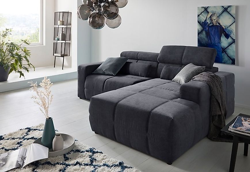 DOMO collection Ecksofa »Brandon, inkl. Kopfteilverstellung, B/T/H: 214/100 günstig online kaufen