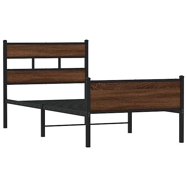 vidaXL Bettgestell Ohne Matratze Braun Eiche 75x190 cm Holzwerkstoff 401733 günstig online kaufen