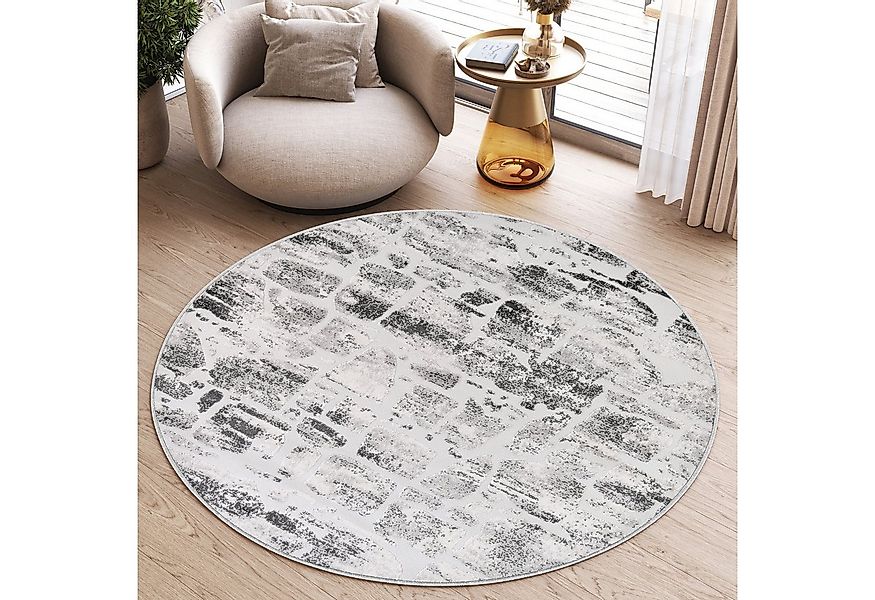 Tapiso Teppich SKY, rund, Höhe: 12 mm, Wohnzimmer, Schlafzimmer, modern Des günstig online kaufen