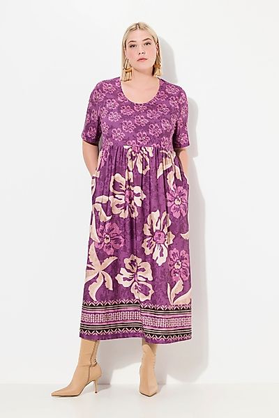 Ulla Popken Maxikleid Jerseykleid A-Linie floraler günstig online kaufen