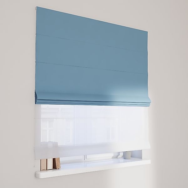 Dekoria Doppelraffrollo Duo, blau, 110 x 150 cm günstig online kaufen