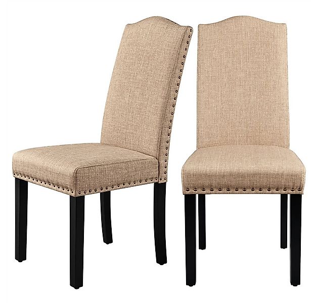 Yaheetech Esszimmerstuhl, 2er Set Küchenstuhl mit Hoher Rückenlehne Polster günstig online kaufen