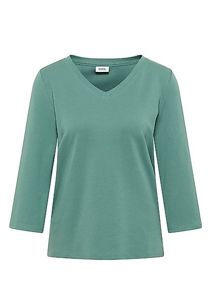 CECIL T-Shirt - Basic Blusenshirt mit 3/4-Arm und V-Ausschnitt günstig online kaufen