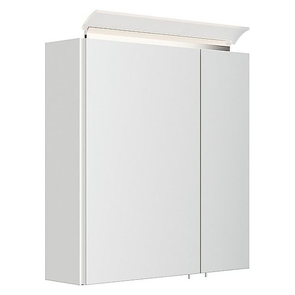 Lomadox Spiegelschrank 60cm breit, weiß Hochglanz, LED-Leuchte, Kombibox günstig online kaufen