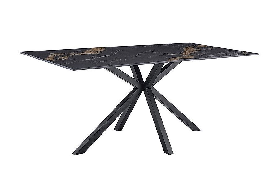 riess-ambiente Esstisch GALAXIE 180cm schwarz-gold – Keramik, Metallgestell günstig online kaufen