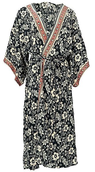 Guru-Shop Kimono Kimonokleid, seidig glänzender Boho Kimono mit.., alternat günstig online kaufen