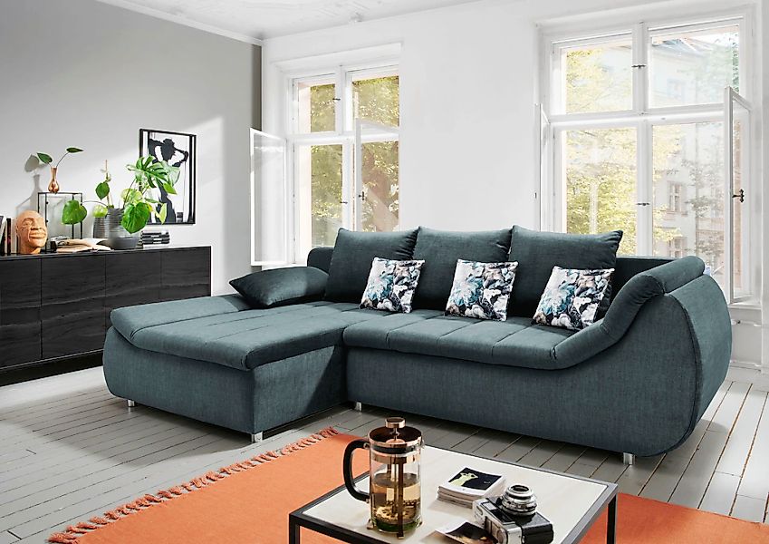 INOSIGN Ecksofa "Imola elegant und modern, aktuelle Steppung im Sitz, beque günstig online kaufen
