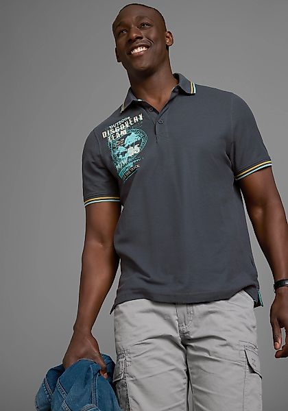 Mans World Poloshirt, Kurzarm, lässige Passform, mit trendigem Print, Polok günstig online kaufen