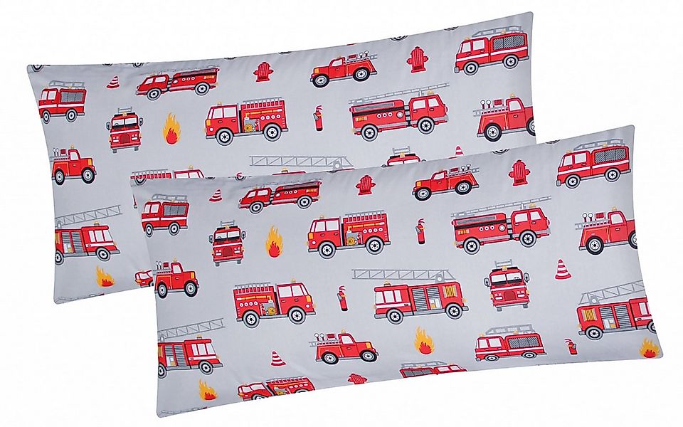 Heubergshop Kissenbezug, (2 Stück), 2er Set 40x80cm - Feuerwehr Grau Rot Ki günstig online kaufen