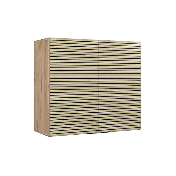 Vicco Hängeschrank Fame-Line Glashängeschrank Eiche Paneel 80 cm mit Goldkr günstig online kaufen