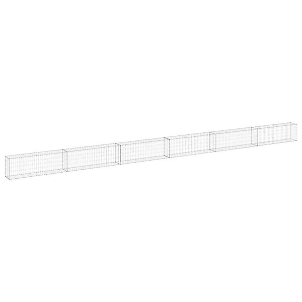 vidaXL Gabionenwand mit Abdeckung Verzinkter Stahl 900x30x50 cm 147816 günstig online kaufen