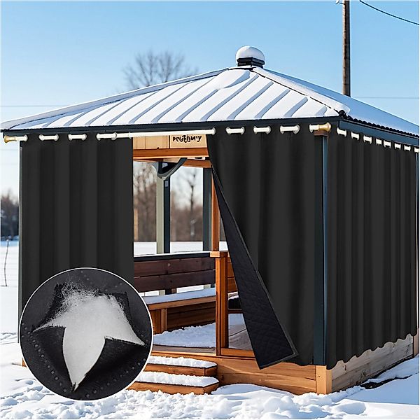 Jibenhome Outdoorgardine Outdoor Vorhang Wetterfest Wärmeisolierend Dicke G günstig online kaufen