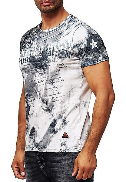 R-NEAL T-Shirt Batik T-Shirt Stretch Herren Kurzarm Shirt Verwaschen S M L günstig online kaufen