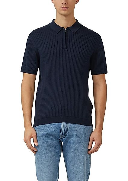 s.Oliver Poloshirt mit Strick-Muster und kurzes Reißverschluss günstig online kaufen