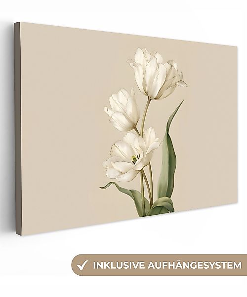OneMillionCanvasses® Leinwandbild Tulpen - Weiß - günstig online kaufen