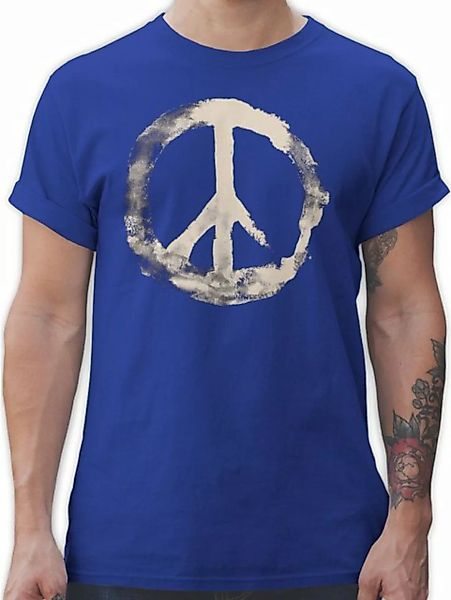 Shirtracer T-Shirt Frieden - Peacesymbol weiss Sprüche Statement günstig online kaufen