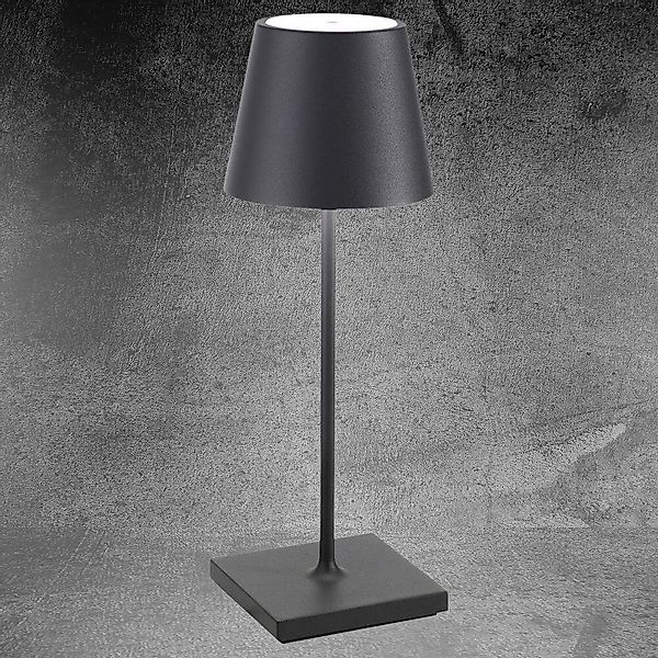 LED Akku Tischleuchte Poldina Mini in Dunkelgrau 2,2W 154lm IP54 günstig online kaufen