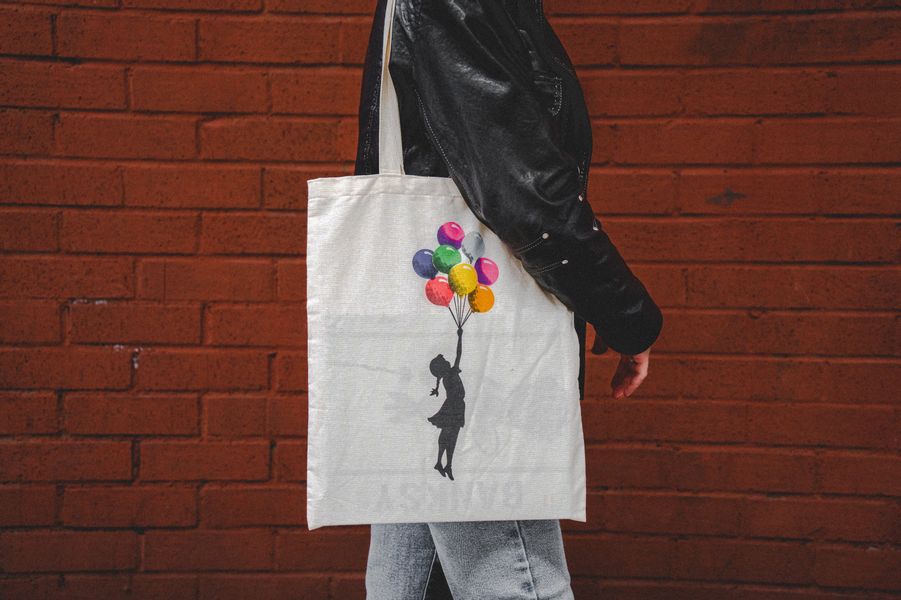 AvantgART Shopper Stoffbeutel Baumvolle, Jutebeutel, Banksy günstig online kaufen