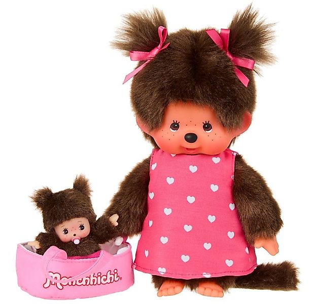 Monchhichi Plüschfigur Mutter & Kind Tragetasche 20 cm Monchhichi Puppe Ges günstig online kaufen