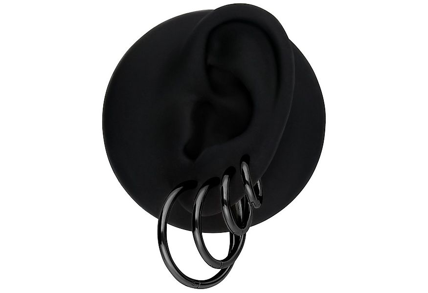 Wildcat Paar Ohrhänger Little Hoops - Schwarz, 10,0 mm, Chirurgenstahl 316L günstig online kaufen