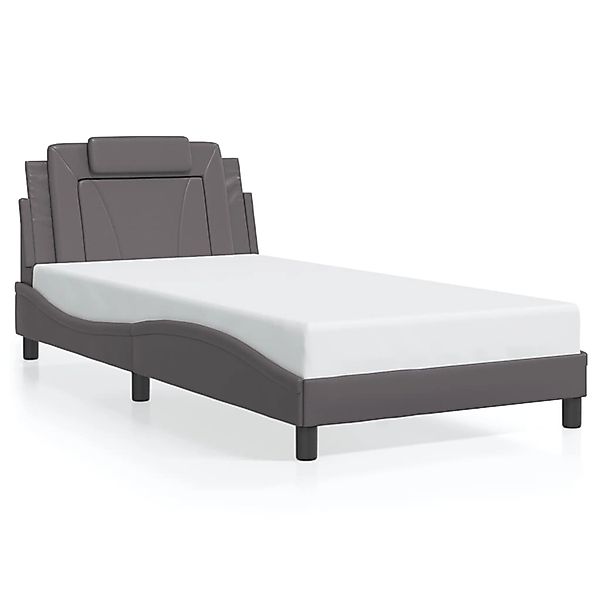 vidaXL Bettgestell Viana ohne Matratze Grau 100x200 cm Kunstleder 3208078 günstig online kaufen