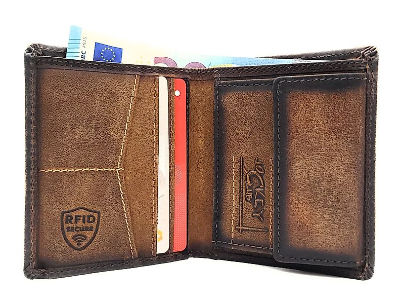 JOCKEY CLUB Mini Geldbörse kleines echt Leder Portemonnaie mit RFID Schutz, günstig online kaufen