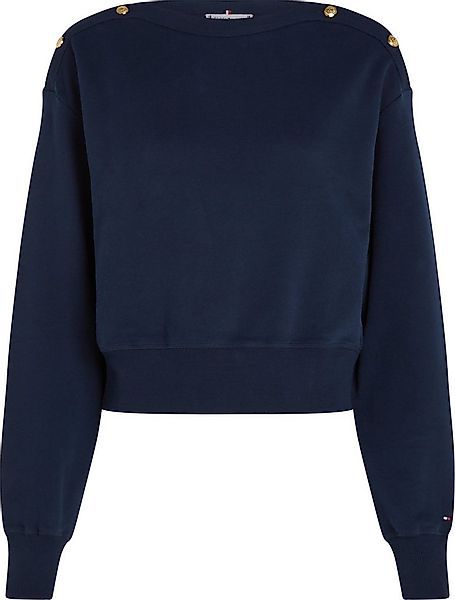 Tommy Hilfiger Curve Sweatshirt CRV GOLD BTN BOAT-NK SWTSHRT in Großen Größ günstig online kaufen