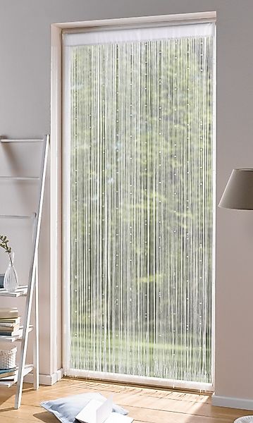 Dekoleidenschaft Fadenvorhang "Weiße Perlen" 90x205, Türvorhang, günstig online kaufen