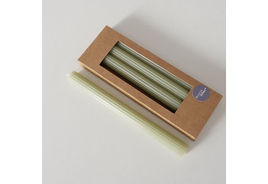 BOLTZE Tafelkerze Stabkerze Classic, 4-teilig, 25 cm hoch, Hellgrün (1-tlg) günstig online kaufen