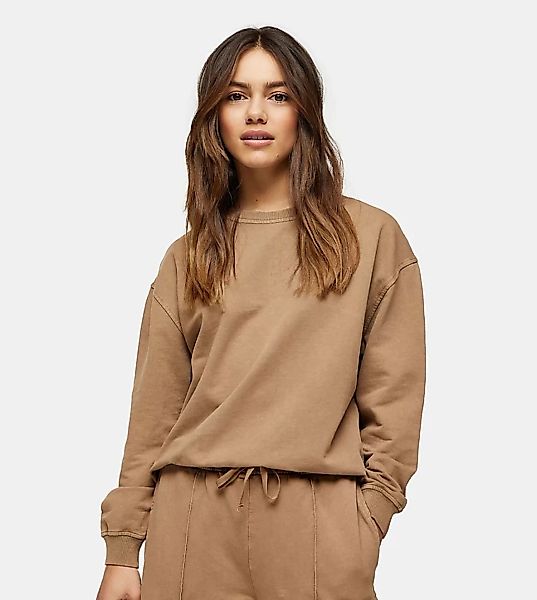 Topshop Petite – Sweatshirt in Camel-Braun günstig online kaufen