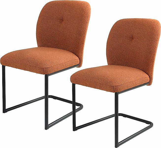 TOM TAILOR HOME Freischwinger "PEBBLE CHAIR", (Set), 2 St., Webstoff Bouclé günstig online kaufen