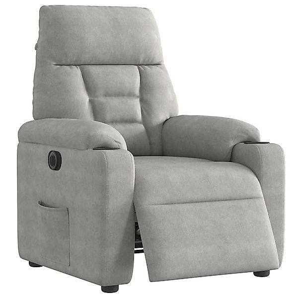 vidaXL Sessel Relaxsessel Elektrisch Hellgrau Mikrofasergewebe günstig online kaufen