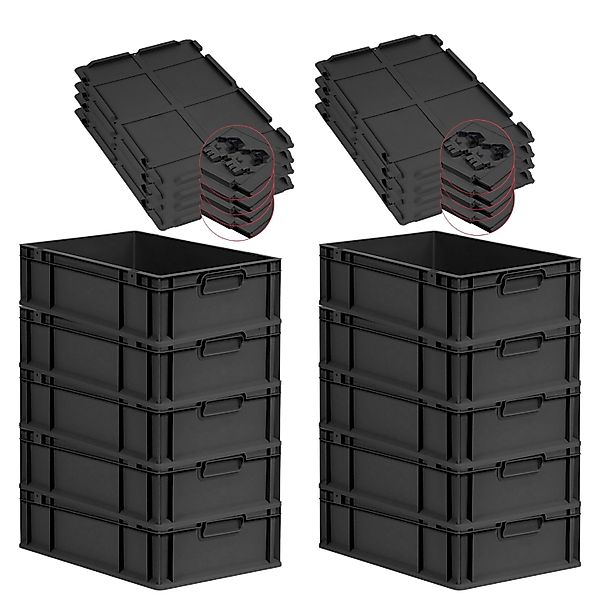 PROREGAL SuperSparSet 10x Eurobox Nextgen Grip Mit Scharnierdeckel Und Schw günstig online kaufen
