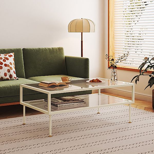 en.casa Couchtisch, »Lindau« mit Glasplatte 100 günstig online kaufen