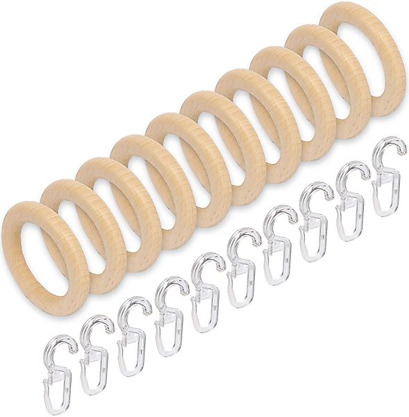 Liedeco Gardinenring, Gardinenstangen, (Packung, 10-St., mit günstig online kaufen