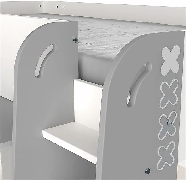 Demeyere GROUP Hochbett "HAMPTON", Kombi Bett mit Schreibtisch auf Rollen, günstig online kaufen