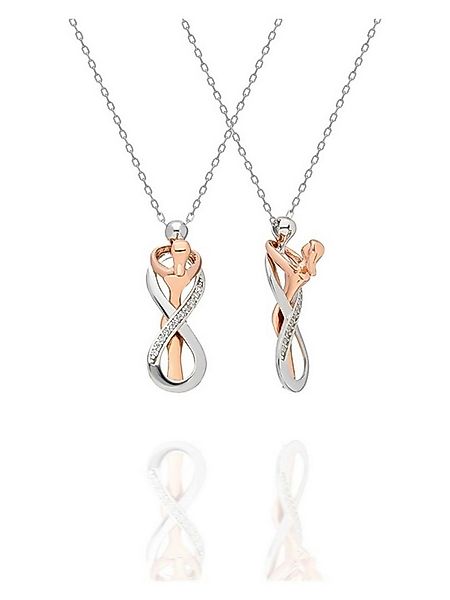 Nisan Kette und Anhänger Set, 925er Silber Damenkette – Umarmendes Paar & U günstig online kaufen