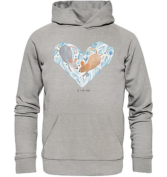 Mr. & Mrs. Panda Hoodie Mäuse Herz Größe XXL - Heather Grey - Geschenk, Män günstig online kaufen