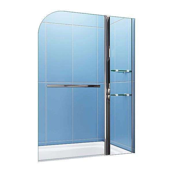 Duschparadies 120x140cm 2-teilig Faltwand Viertelkreis Duschwand Badewanne günstig online kaufen
