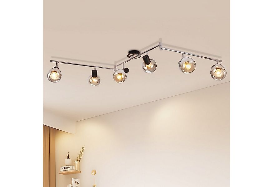 Nettlife Deckenstrahler Wohnzimmer 2/3/4/6 Flammig E14 Deckenleuchte Rauchg günstig online kaufen