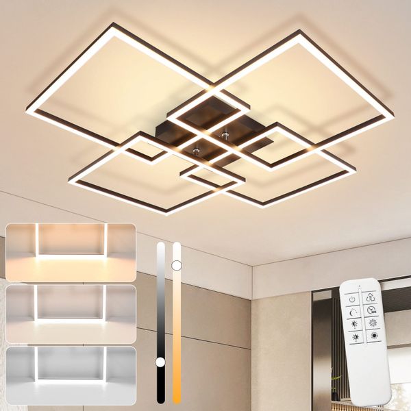 Nettlife LED Deckenleuchte Holz Wohnzimmer Dimmbar günstig online kaufen