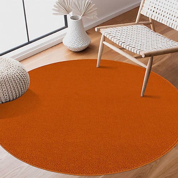 Sanat Teppich »Uni«, rund, 13 mm Höhe, robuster Kurzflorteppich, große Farb günstig online kaufen