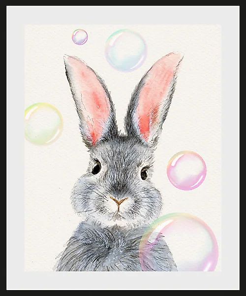 queence Bild »Alfano«, Hase-Hasen-Haustiere-Kunst, (1 St.), HD Premium Post günstig online kaufen