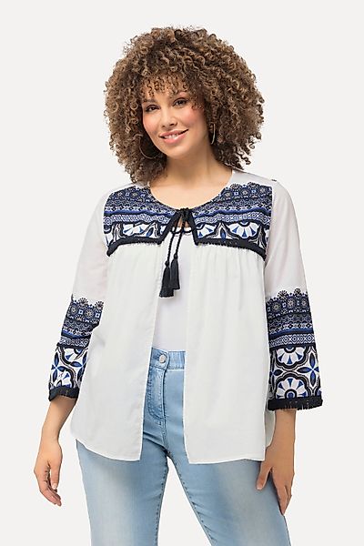 Ulla Popken Tunika Blusenjacke Fransen A-Linie günstig online kaufen