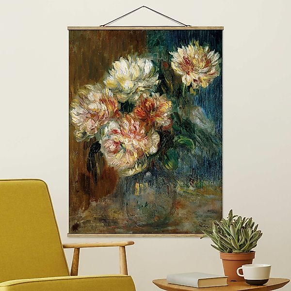 Stoffbild - Hochformat Auguste Renoir - Vase Pfingstrosen günstig online kaufen